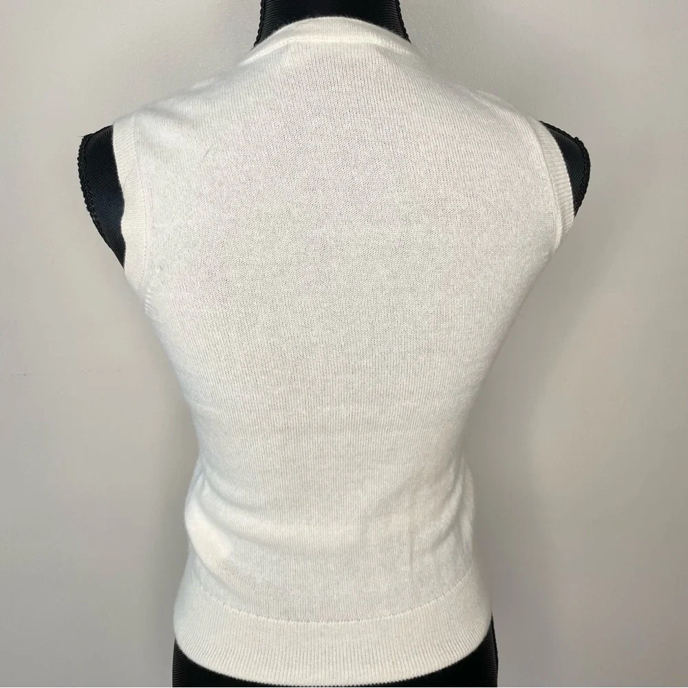 Ralph Lauren Top Sleeveless Tank Cashmere Luxury Purple Label Cream Ivory Small - Picture 4 of 12